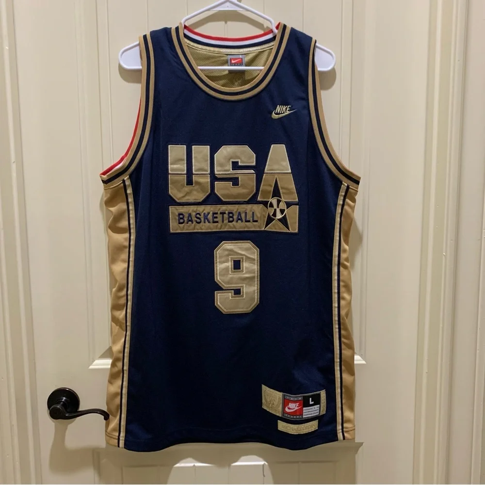 Michael Jordan Nike USA Basketball Navy/Gold LARGE Vintage